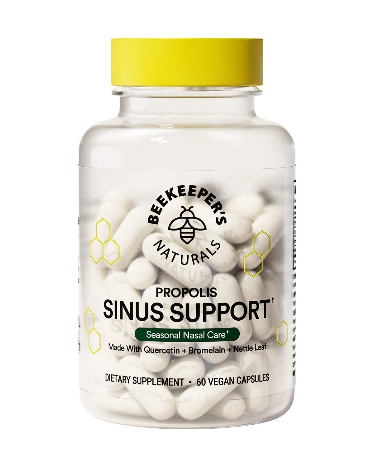 Beekeeper's Naturals Sinus Support — Propolis, Quercetin, Bromelain & Nettle (60 ct)