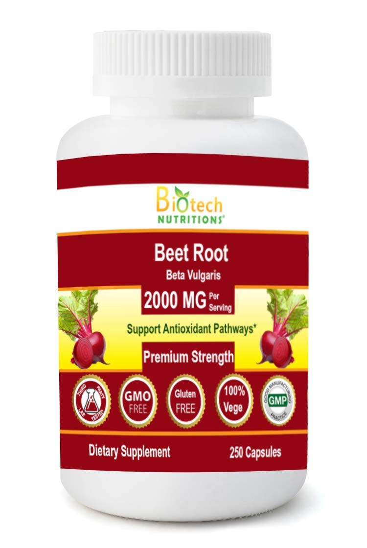 Biotech Nutritions Beet Root 2000 mg — 250 Veg Capsules, Non-GMO