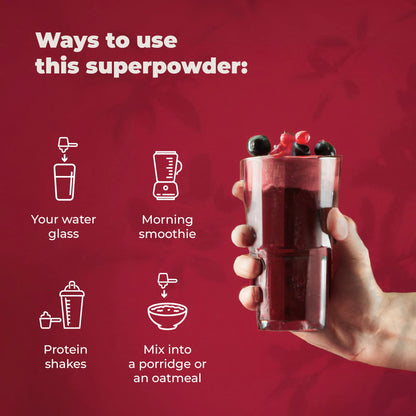 PureHealth Reds Superfoods Powder - 10 Calorie Beetroot & Probiotic Adaptogen Drink (30 Servings)