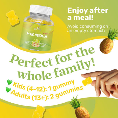 BeLive Magnesium Gummies 200mg - 60 Ct | Glycinate for Relaxation, Sleep & Stress Relief