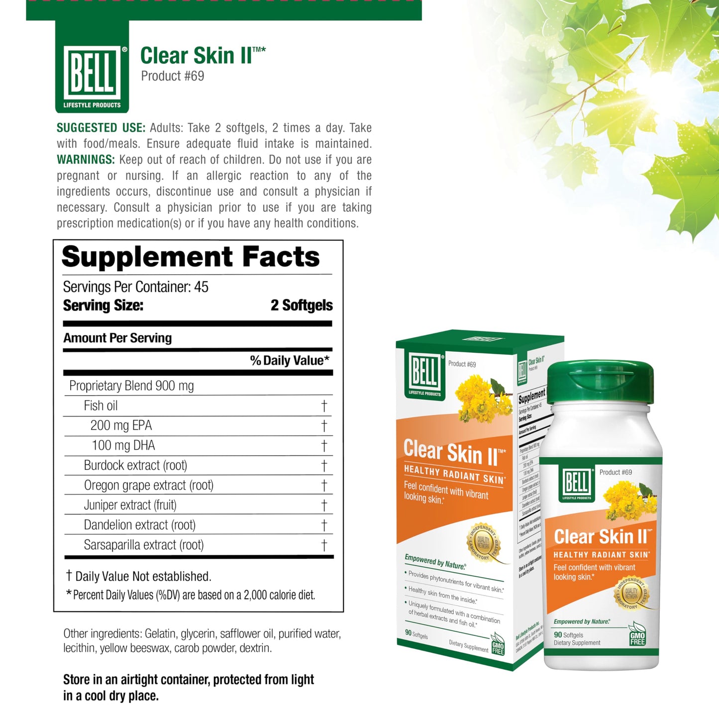Bell Clear Skin Lifestyle Products | Inner Nutrients for Healthy, Vibrant Skin | Sold Directly by the Manufacturer