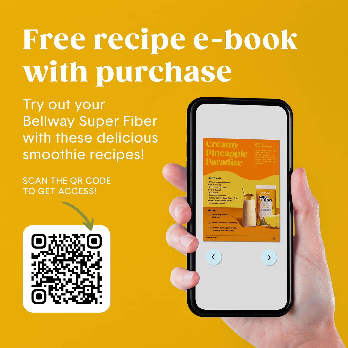 Bellway Super Fiber Powder + Fruit – Pineapple Passion (Sugar-Free Psyllium Husk Fiber)
