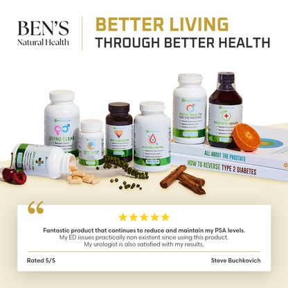 Ben's Natural Health Total Health Prostate Support – 29-Ingredient Formula, 150 Capsules