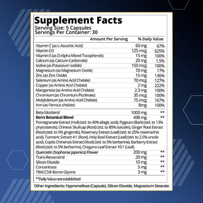 Ben's Natural Health Total Health Prostate Support – 29-Ingredient Formula, 150 Capsules