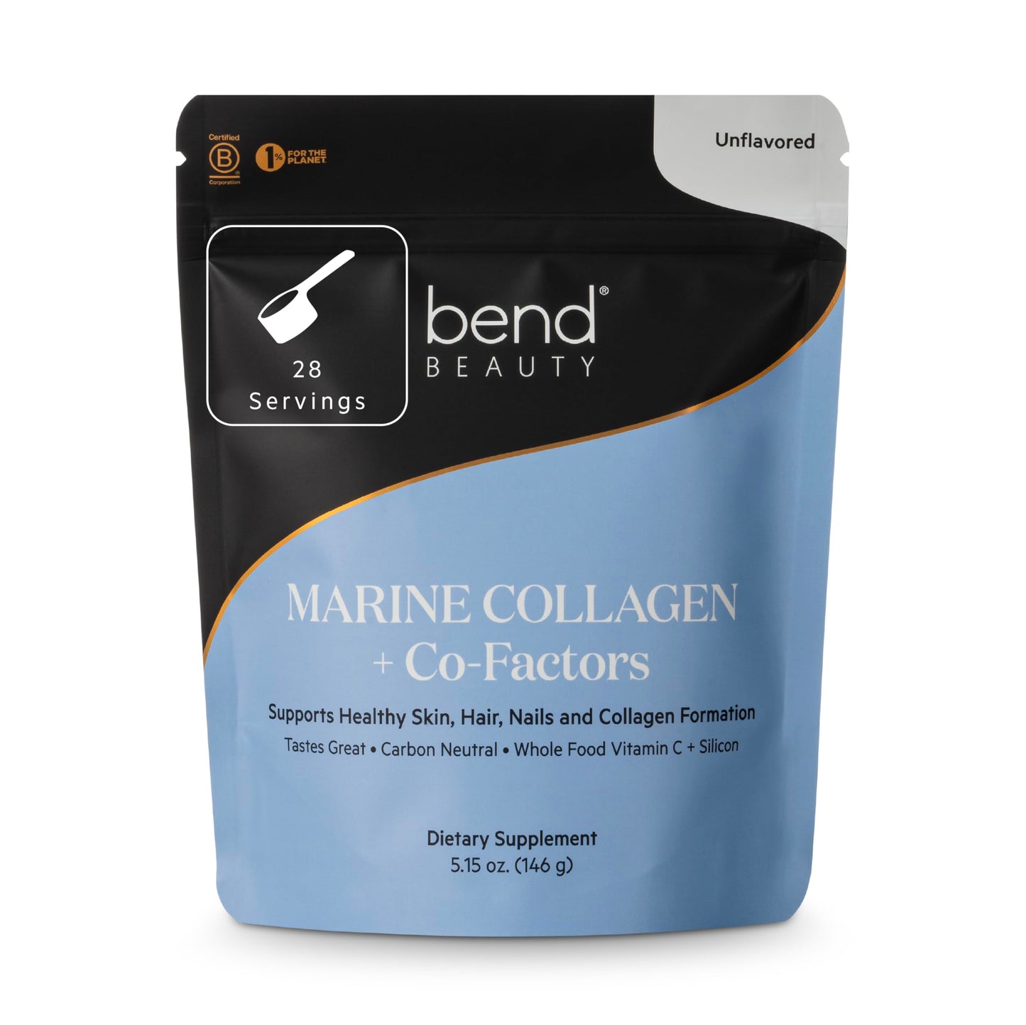 Bend Beauty Marine Collagen + Co-Factors – Unflavored Collagen Powder for Skin, Hair & Nails