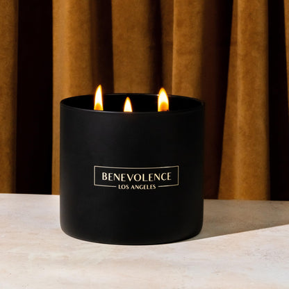 Benevolence LA 3 Wick Candle - Charcoal 14.5oz Soy Candle | Holiday Home Fragrance