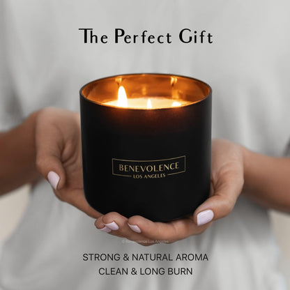 Benevolence LA 3 Wick Candle – Bergamot & Jasmine | 14.5 oz Soy, 45h Burn