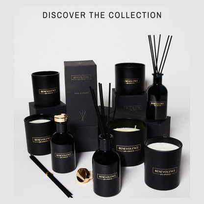 Benevolence LA Bergamot & Jasmine Christmas Scented Candles - 8oz Soy Candle (45 Hour Burn) | Black Home Fragrance