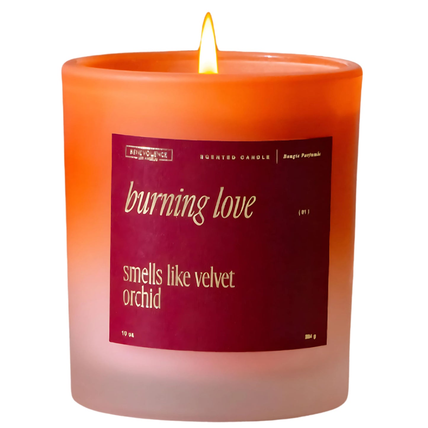 Benevolence LA Burning Love Scented Candles | 10 oz, 40-50 Hour Burn, Love Candle for Women | Romantic Gifts for Women and Men | Gift for Husband, Wife, Girlfriend | Fall Candles - Velvet Orchid
