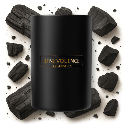 Benevolence LA Charcoal Scented Candle - 10oz Soy Wax, Black Home Candle