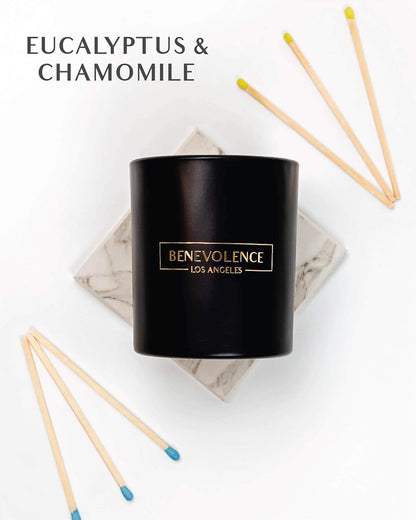 Benevolence LA Eucalyptus & Chamomile 8oz Soy Candle | Holiday Gift