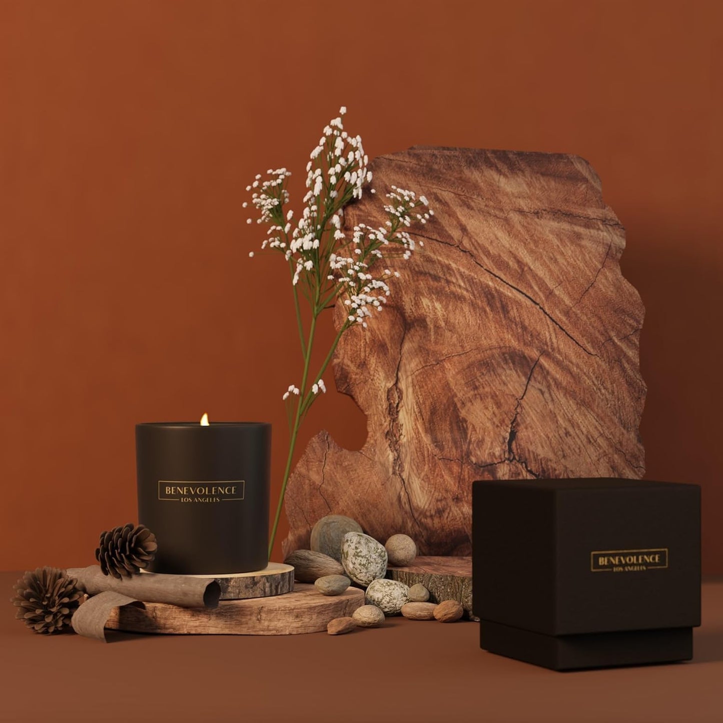 Benevolence LA Oud Wood Christmas Scented Candle – 8oz Soy | Holiday Gift