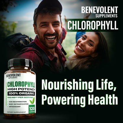 Benevolent Chlorophyll Capsules 350mg – 120 Caps | Natural, 20x Potency