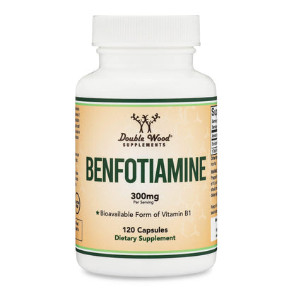 Benfotiamine 300mg Servings – 120 Capsules (150mg per) Non-GMO | Double Wood