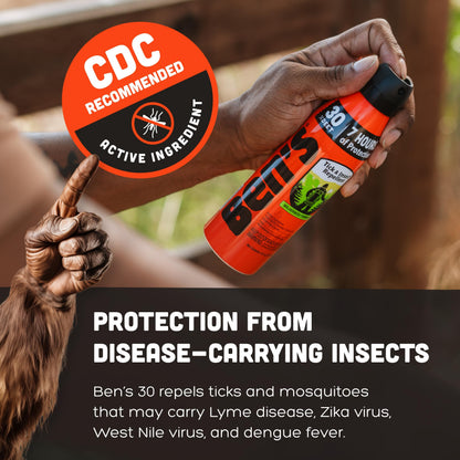 Ben's Tick & Insect Repellent Eco Spray – 30% DEET, Up to 7 Hours, Fragrance-Free, 6 oz (2 Pack)