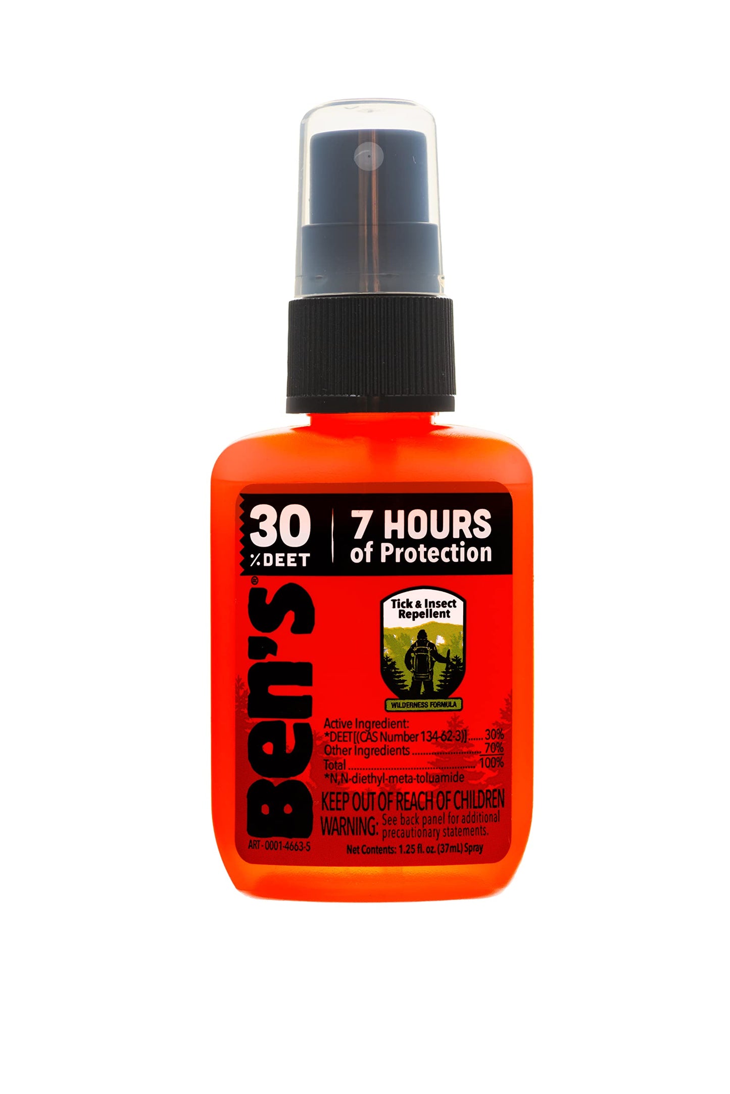 Ben's Tick & Insect Repellent – Travel Size 30% DEET, Up to 7 Hours, Fragrance-Free (4 Pack)