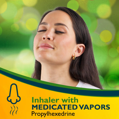 Benzedrex Inhaler Propylhexedrine Nasal Decongestant - 12 Count | Portable Nasal Relief