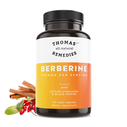 Thomas' All-Natural Berberine 500mg (1000mg per serving) - 120 Vegan Capsules