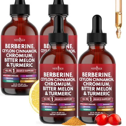 Berberine with Ceylon Cinnamon Liquid Drops – Immune Support & Metabolism 8 oz