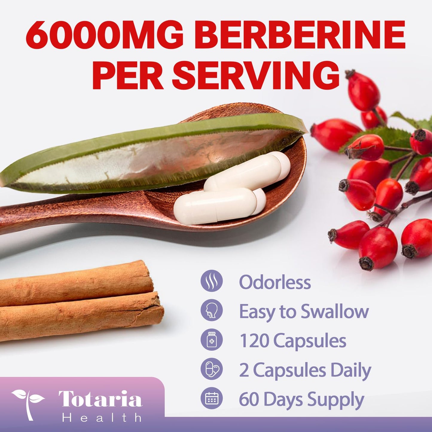 Berberine Supplement with Ceylon Cinnamon & Milk Thistle | GLP-1 Activate Natural Formula - 120 Vegan Caps