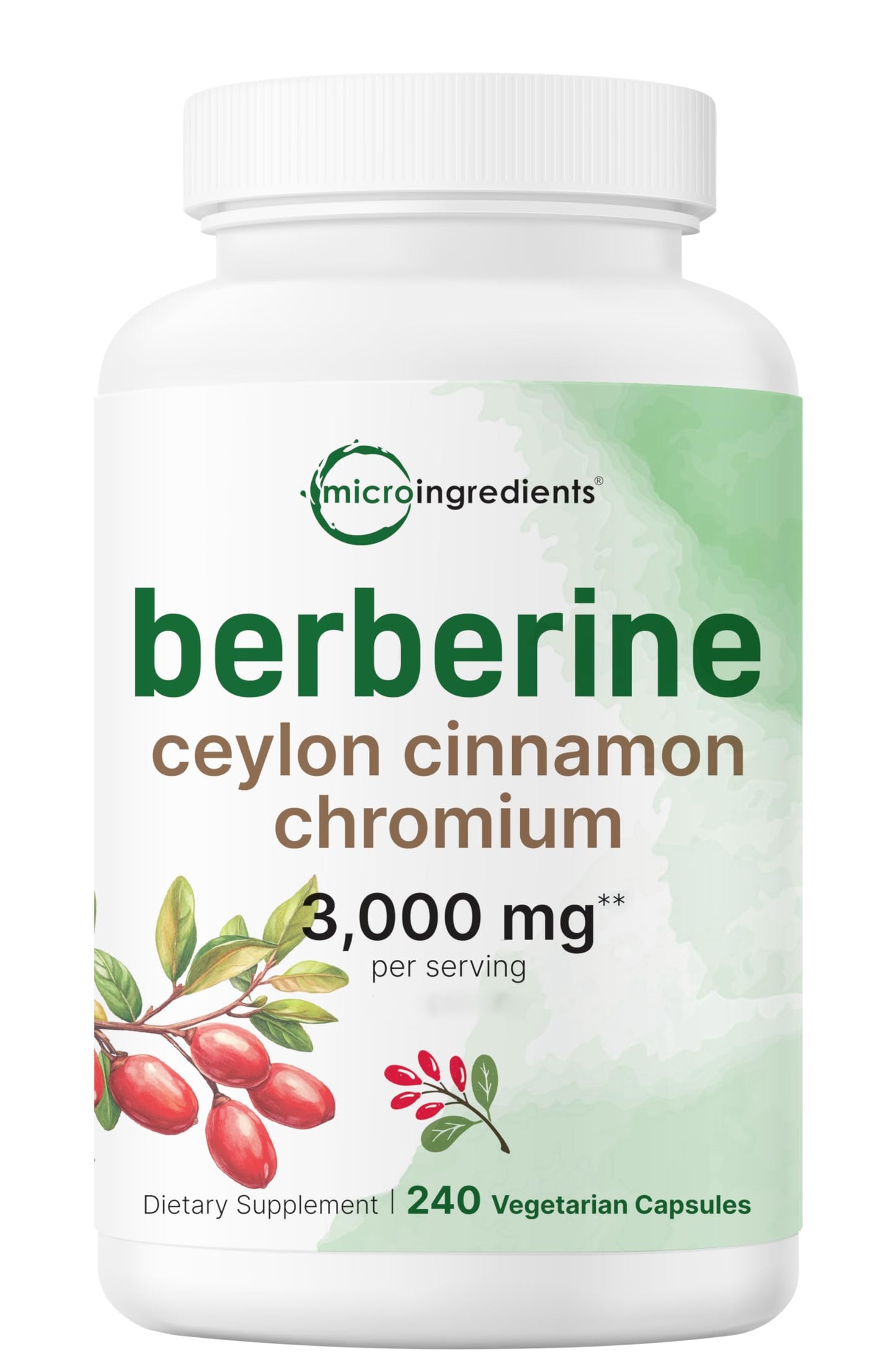 Berberine with Cinnamon, Chromium & Turmeric – 3,000mg (240 Veggie Caps)