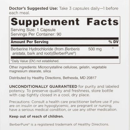 DOCTORS' PREFERRED Berberine Clinical Grade – Doctor Formulated, 1500 mg Daily, 90 Count