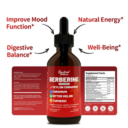 Berberine Drops with Ceylon Cinnamon - Immune & Metabolic Support (4 oz)