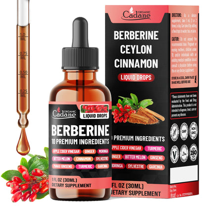 10in1 Berberine Liquid Drops – Heart Health Support | 1 oz, 1 Month