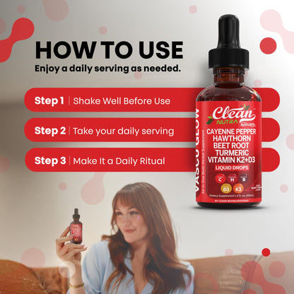 Clean Nutra Vascu Glow All-in-One: Cayenne Pepper Drops + Hawthorn Berry