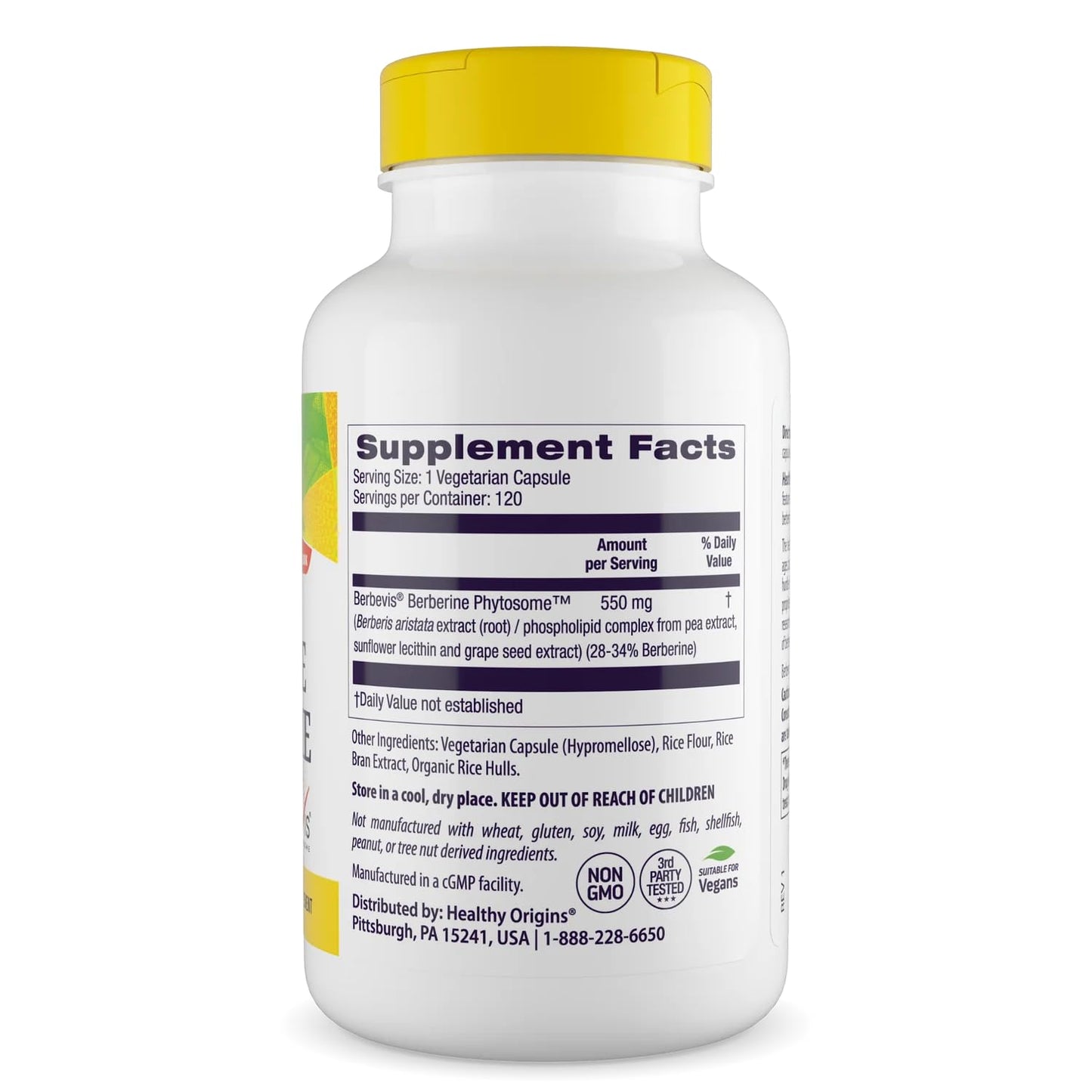 Healthy Origins Berberine Phytosome 550 mg (Berbevis) – Metabolic Support
