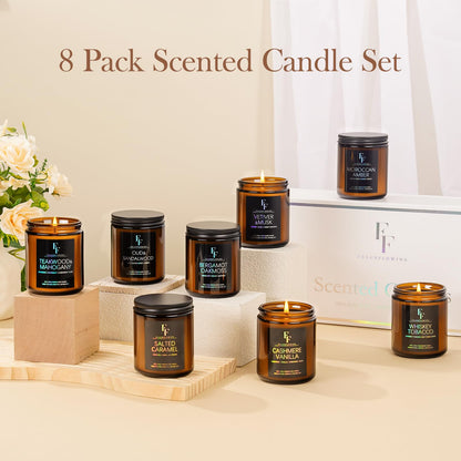 Bergamot Oakmoss Scented Candle | 7oz Soy Wax Candle for Home | Aromatherapy Gift for Women & Men