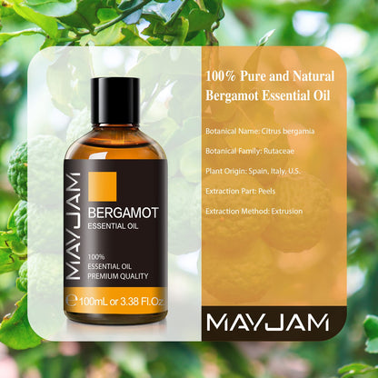 Bergamot Essential Oil | MAYJAM Premium Pure, 3.38 fl oz for Diffusers, Soap & Candles