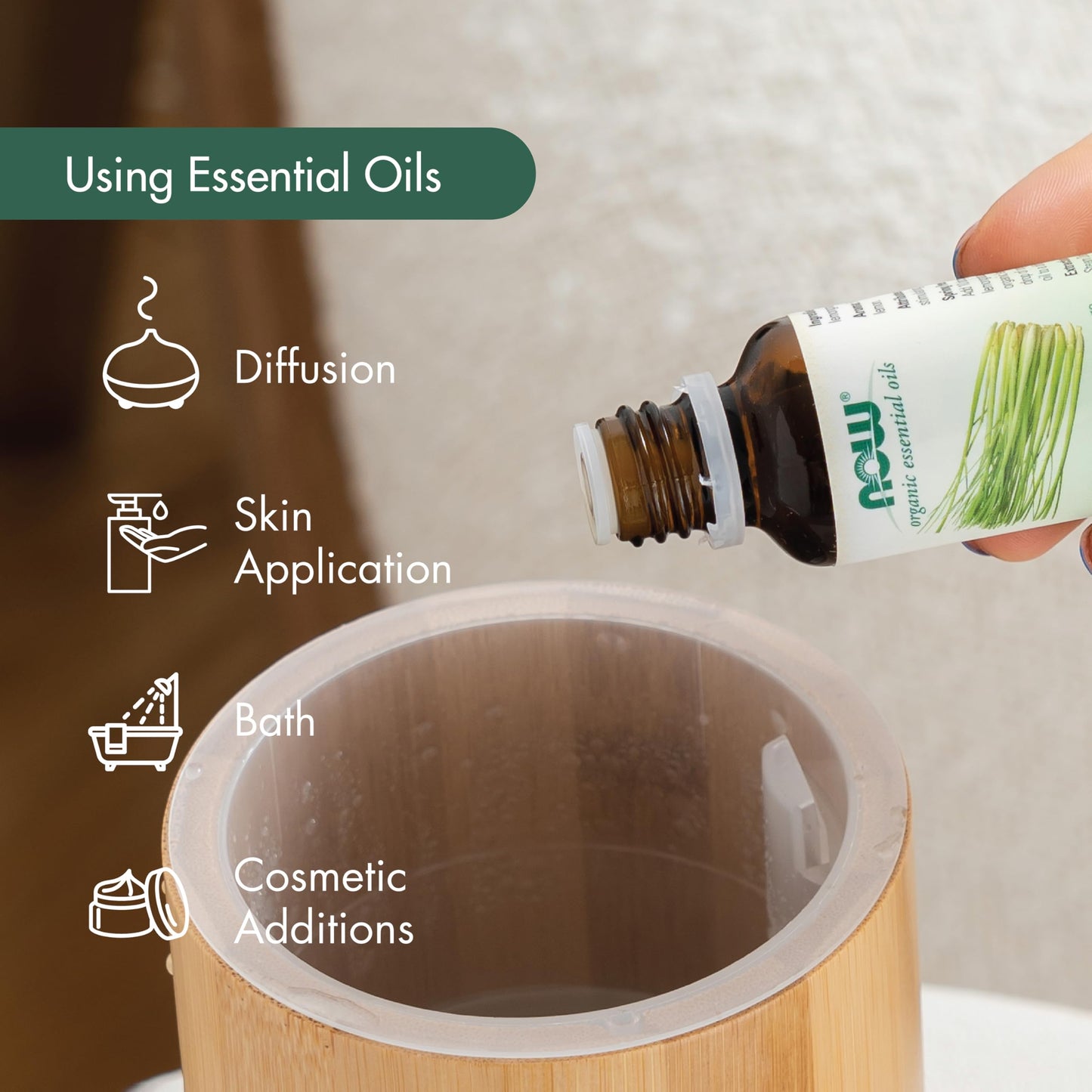 NOW Essential Oils Organic Bergamot Oil — 100% Pure, Cold-Pressed, Sweet Citrus Aroma, 1 oz