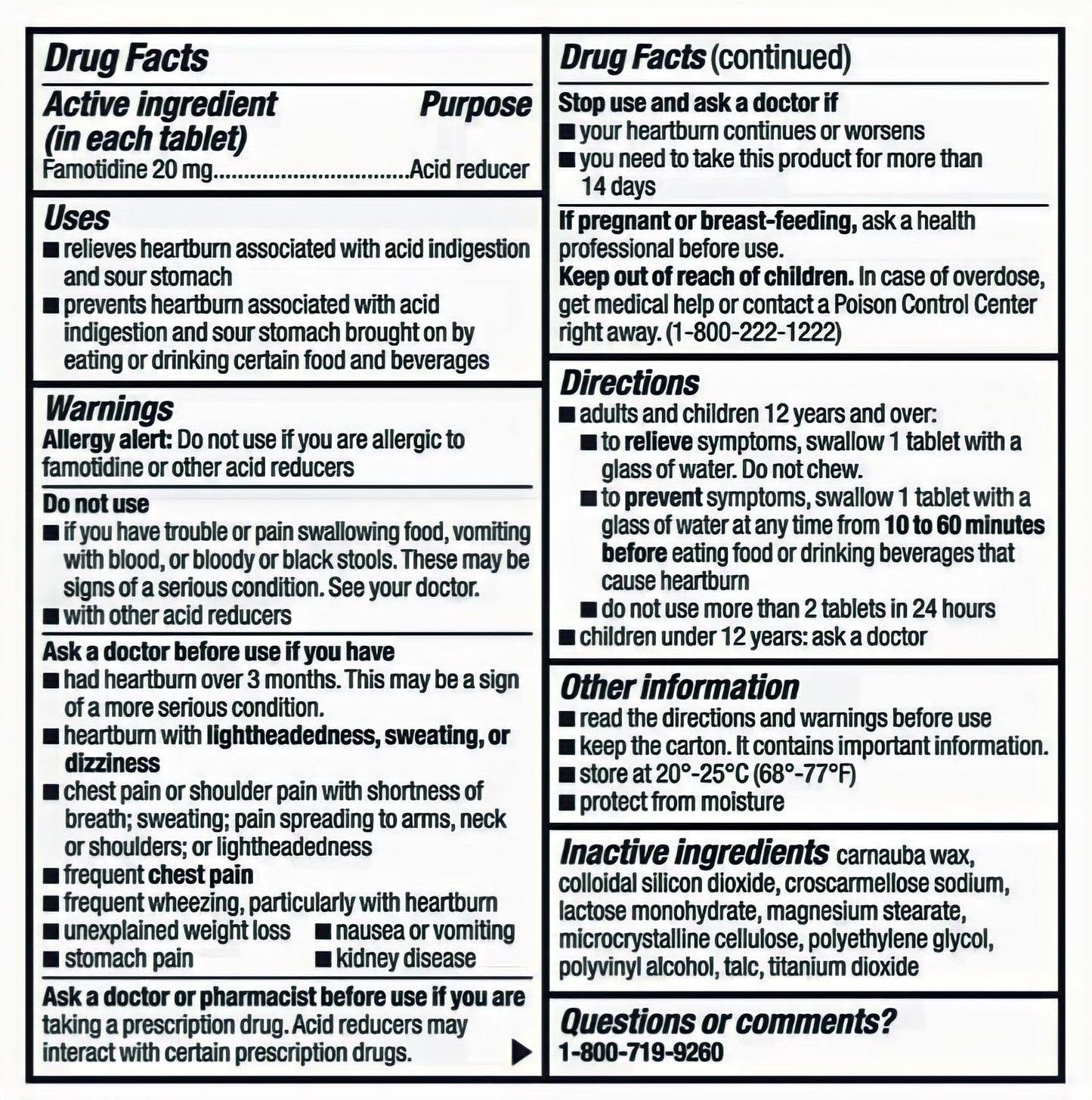 berkley jensen Maximum Strength Famotidine 20 mg - 200 Count | Acid Reducer Tablets for Heartburn Relief