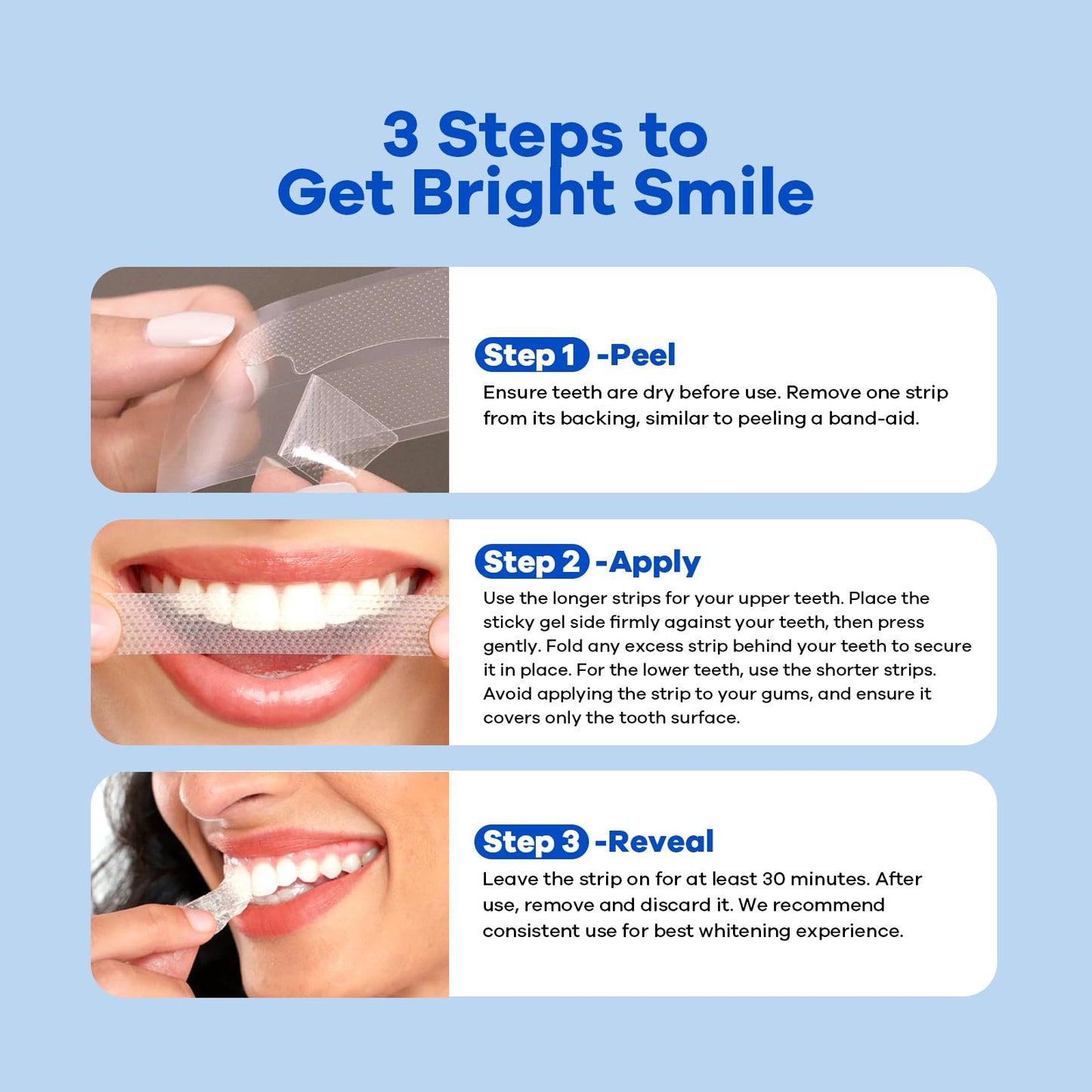 Berlix Teeth Whitening Strips - 32 Count (16 Treatments) | Enamel Safe & Gentle