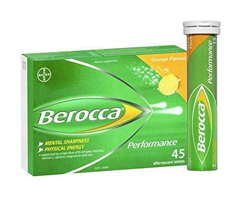 Berocca Orange Effervescent Tablets 45-Count | 12 Vitamins & Minerals