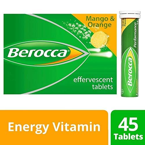Berocca Orange Effervescent Tablets 45-Count | 12 Vitamins & Minerals