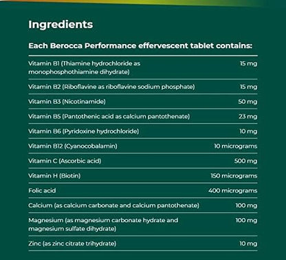 Berocca Orange Effervescent Tablets 45-Count | 12 Vitamins & Minerals