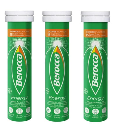 Berocca Orange Effervescent Tablets 45-Count | 12 Vitamins & Minerals