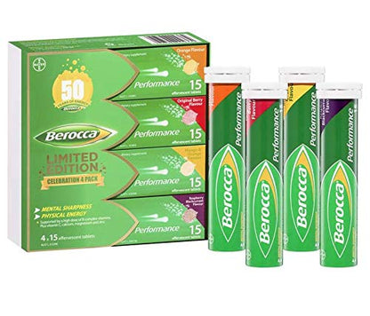 Berocca Performance Celebration Pack - 60-Count Effervescent Tablets (Limited Edition)