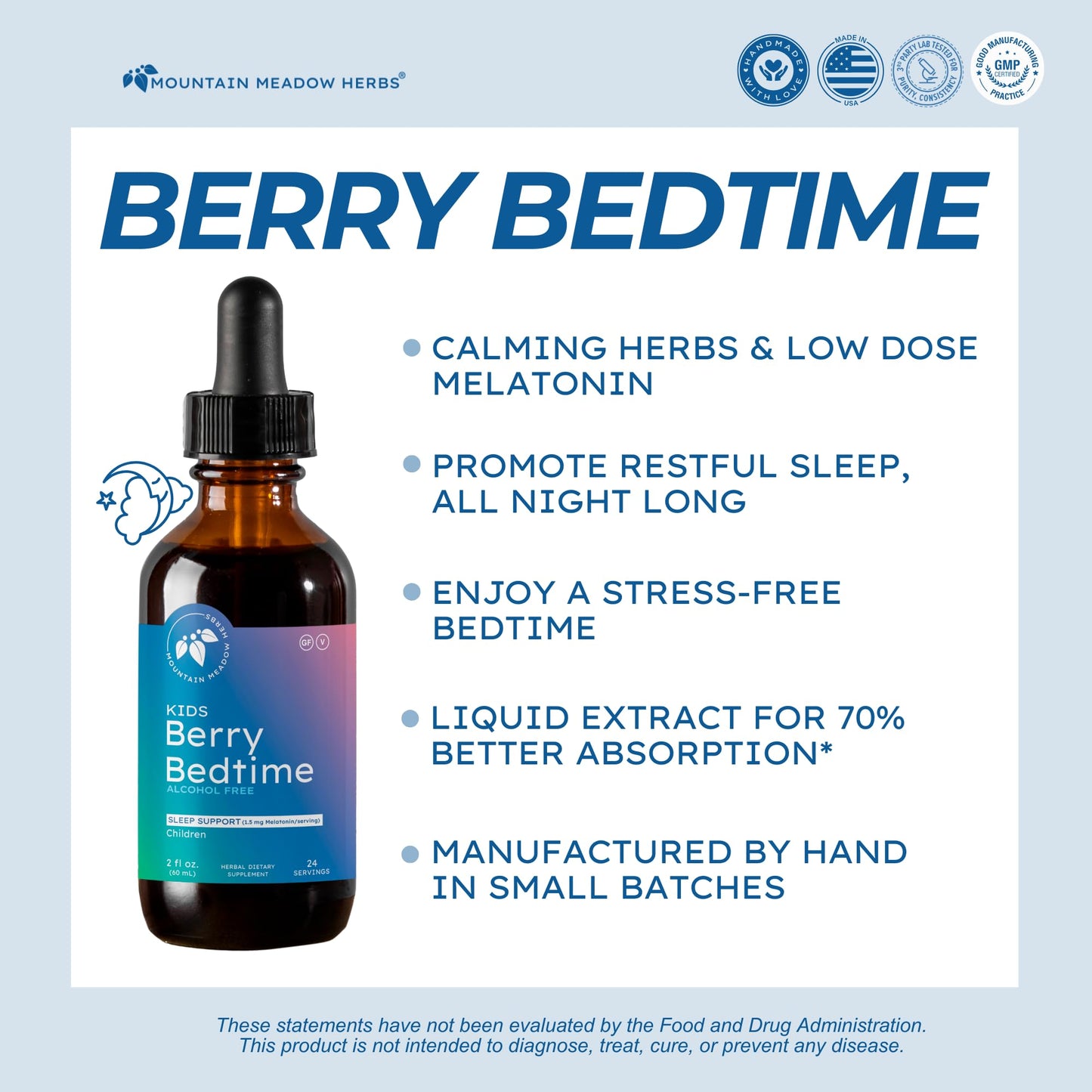 Berry Bedtime Drops for Kids – Melatonin & Herbal Sleep Support (2 oz) | Mountain Meadow Herbs