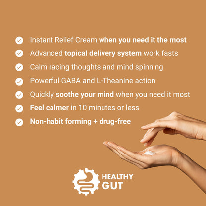 Healthy Gut BeSerene IR | GABA & L-Theanine | Instant Relief Topical Cream | 1.9 OZ