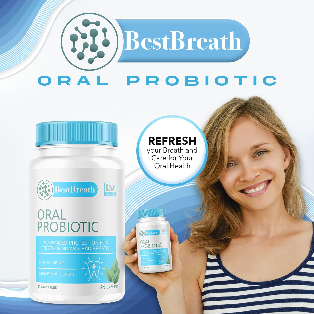 1 Pack Best Breath Oral Probiotic – 30 Capsules (1 Month Supply)