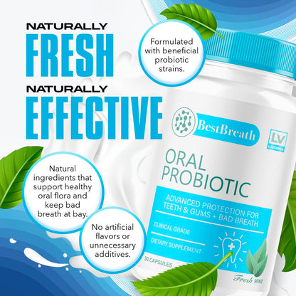 1 Pack Best Breath Oral Probiotic – 30 Capsules (1 Month Supply)