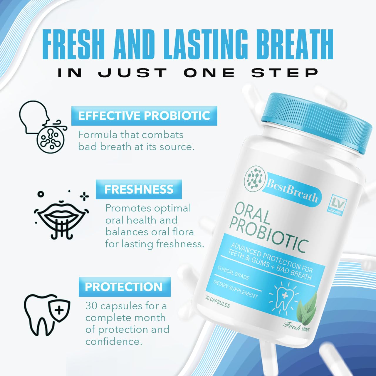 Best Breath Oral Probiotic 5 Pack – 150 Capsules (5 Months)
