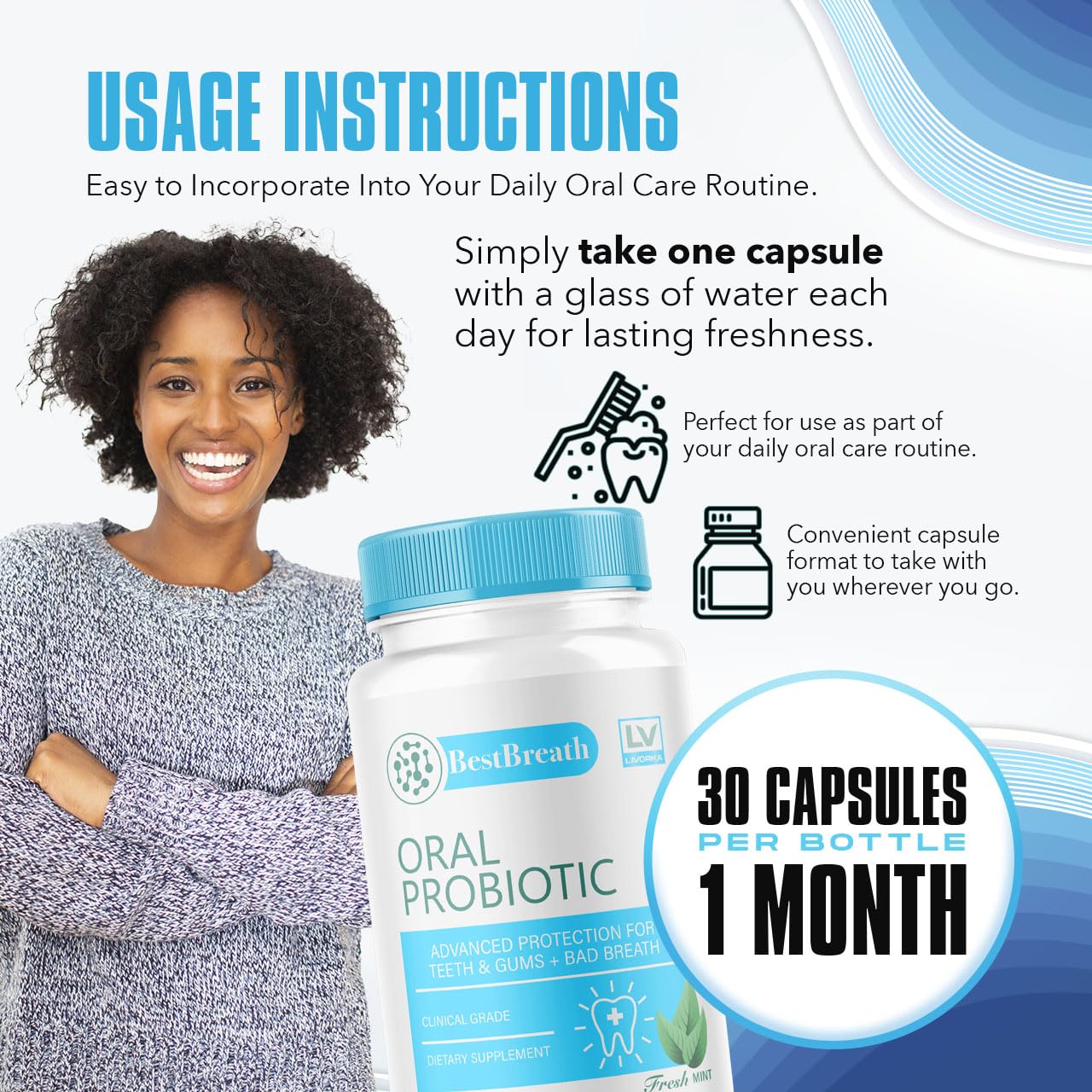 Best Breath Oral Probiotic 3 Pack – 90 Capsules (3 Months) | Bad Breath Solution