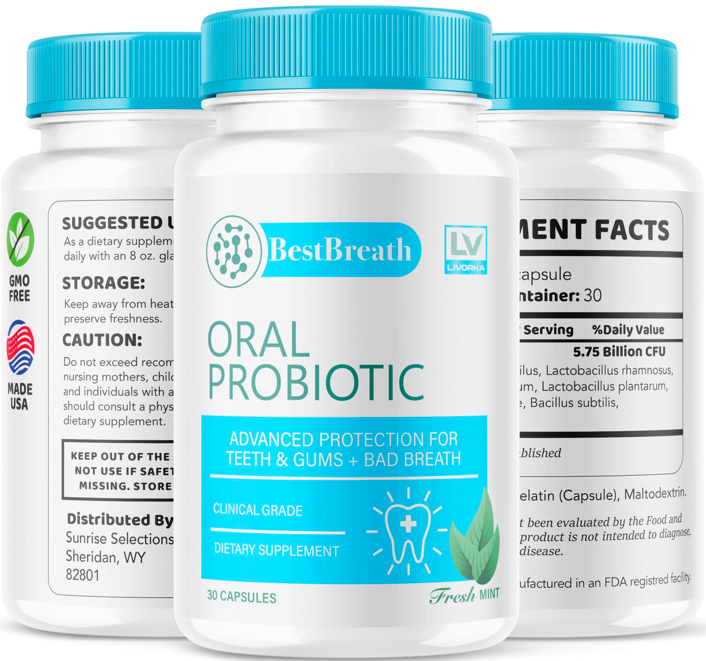 Best Breath Oral Probiotic 3 Pack – 90 Capsules (3 Months) | Bad Breath Solution