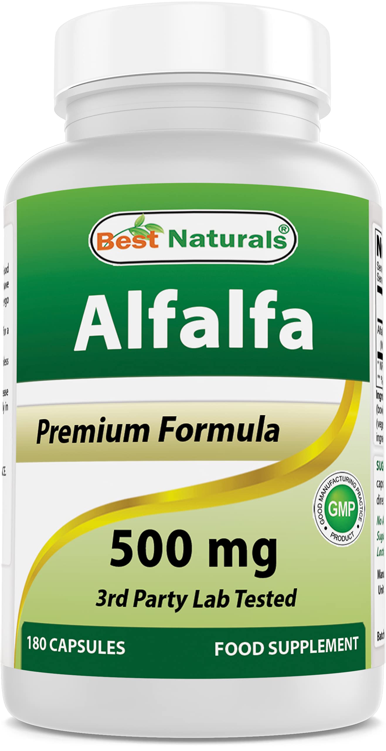 Best Naturals Alfalfa Green Super Food – 500 mg, 180 Capsules (Pack of 1)