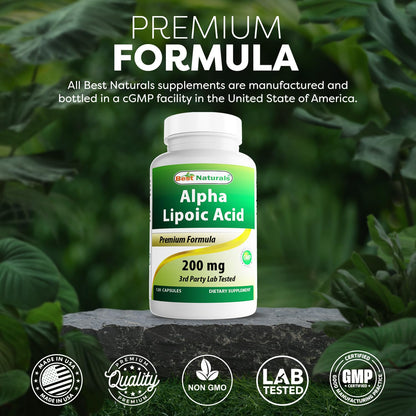 Best Naturals Alpha Lipoic Acid 200 mg – 120 Capsules (Pack of 3)