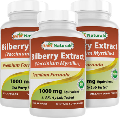 Best Naturals Bilberry 1000 mg - 90 Capsules (3 Pack)